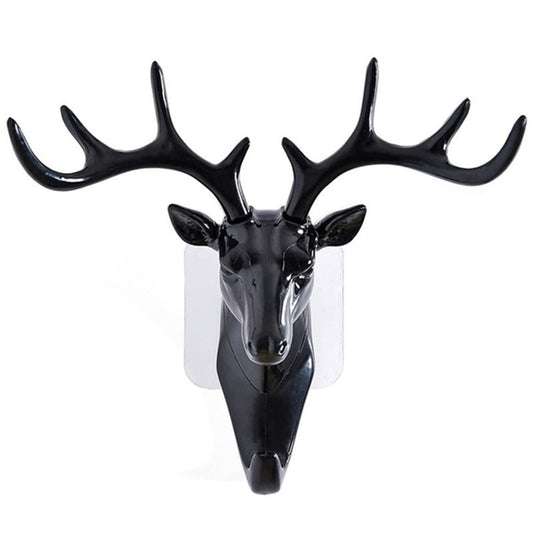 Deer Head Key Holder Wall Mount Sticker (Pack of 2)