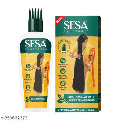 SESA Ayurvedic Hair Oil (100ml) Advanced Care for Hair Fall & Growth with 17 Rare Herbs