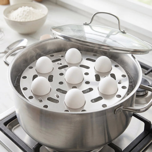 Stainless Steel Folding Trivet Round Egg Steamer Rack
