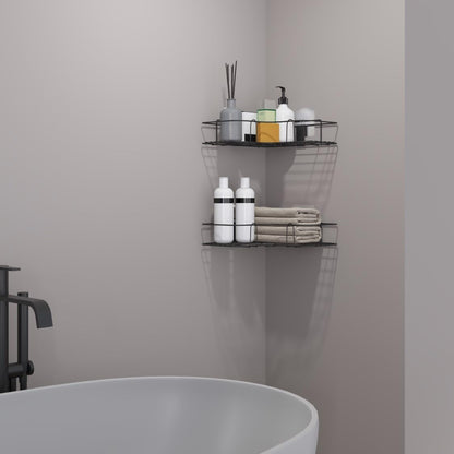 "Self-Adhesive Corner Storage Rack for Bathroom & Kitchen"