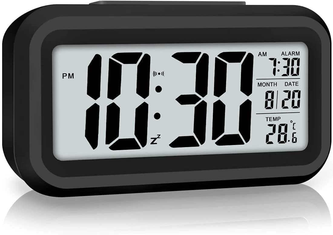 Digital Alarm Clock with LCD Display Temperature (Black)