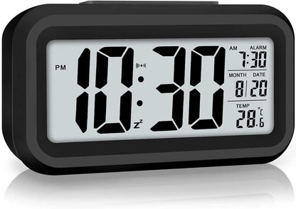 Digital Alarm Clock with LCD Display Temperature (Black)
