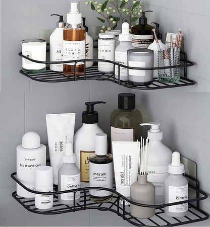 "Self-Adhesive Corner Storage Rack for Bathroom & Kitchen"