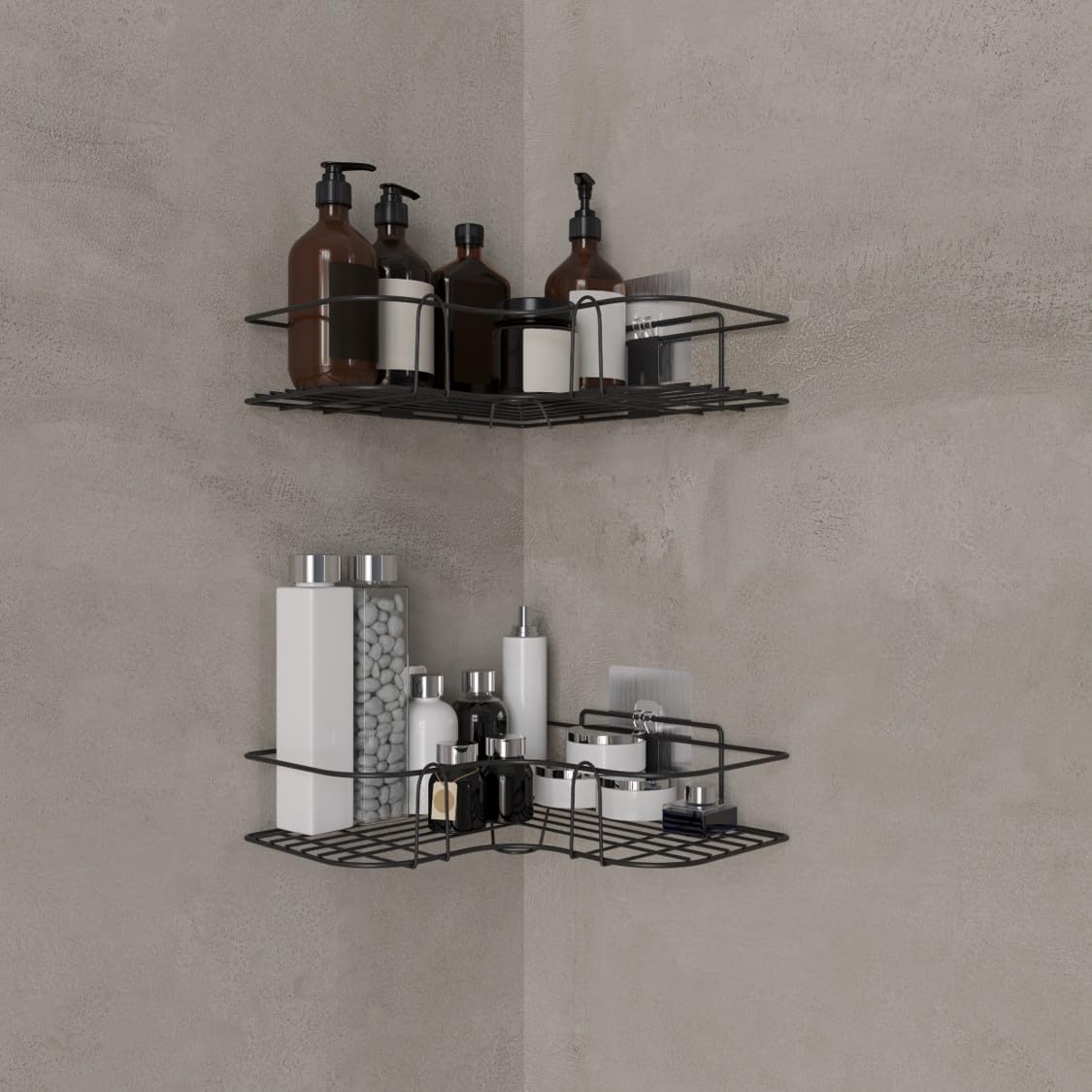 "Self-Adhesive Corner Storage Rack for Bathroom & Kitchen"
