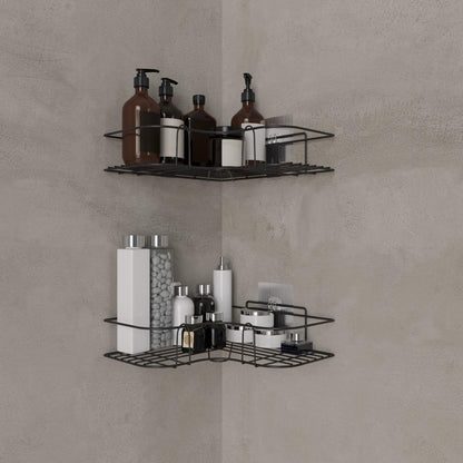 "Self-Adhesive Corner Storage Rack for Bathroom & Kitchen"