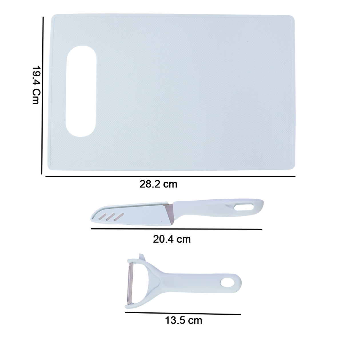 3 In 1 Kitchen Knife  Chopping Board Set (1 Set)
