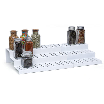 Livzing 3 Tier Expandable Spice Rack - Metal Countertop Display Shelf