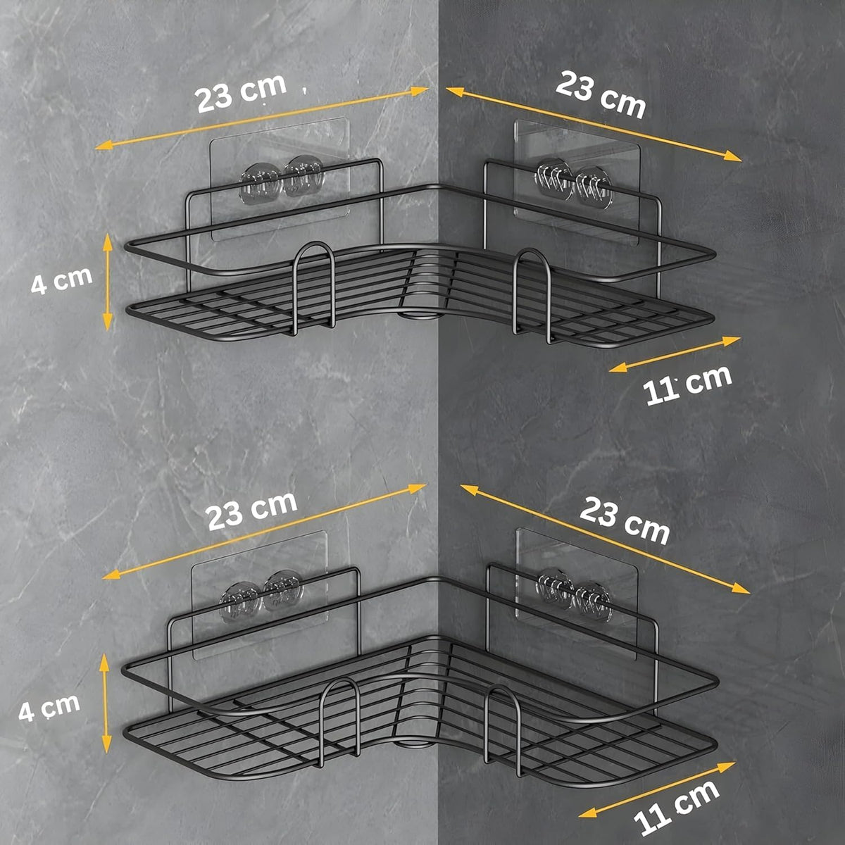"Self-Adhesive Corner Storage Rack for Bathroom & Kitchen"