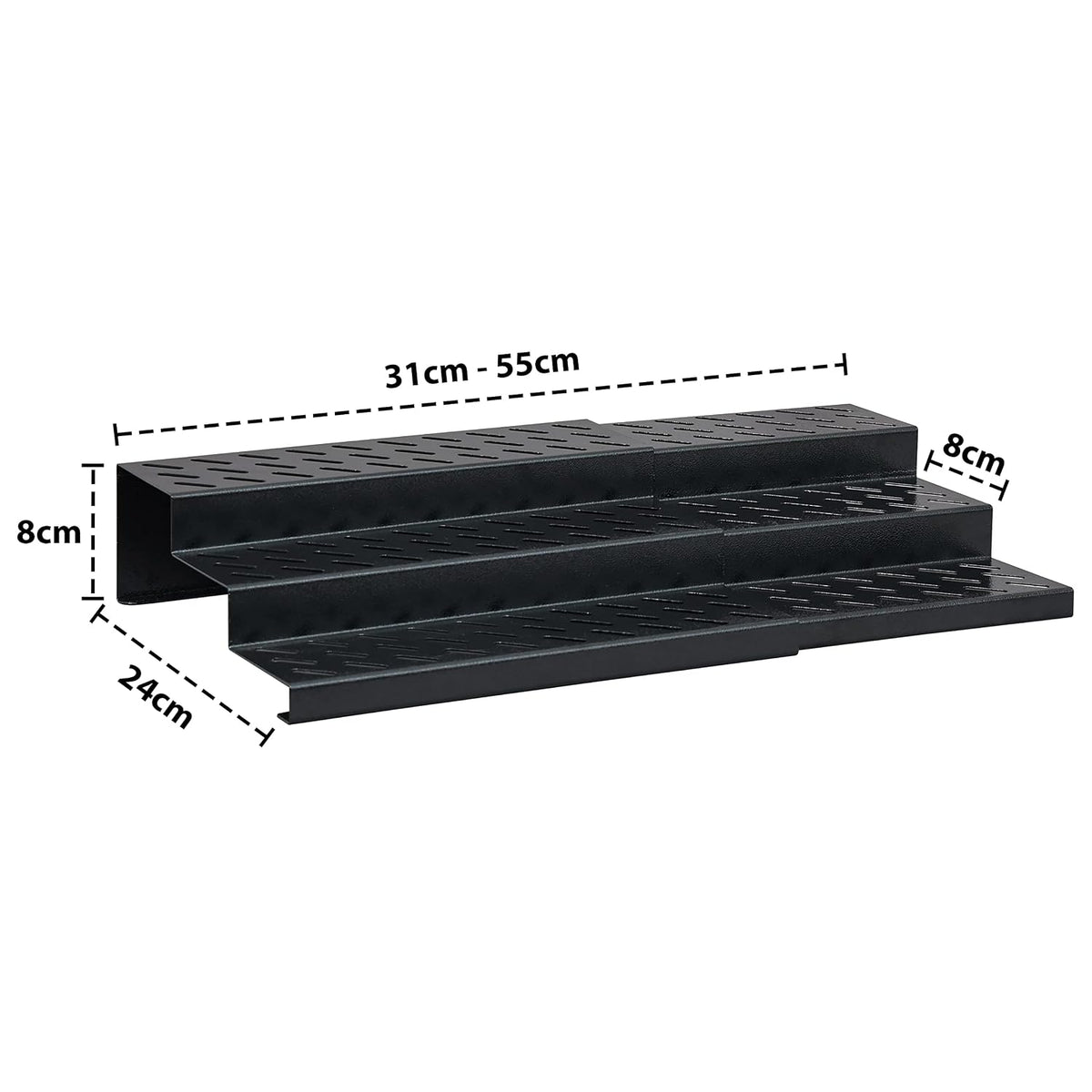 Livzing 3 Tier Expandable Spice Rack - Metal Countertop Display Shelf
