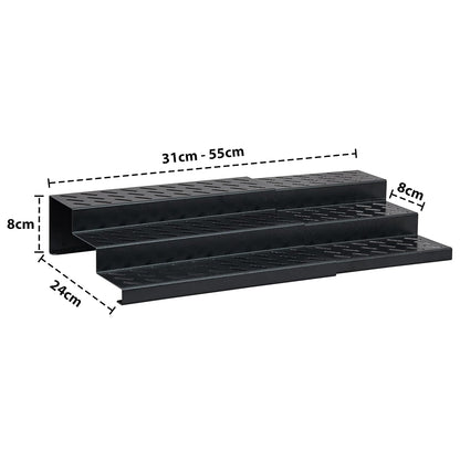 Livzing 3 Tier Expandable Spice Rack - Metal Countertop Display Shelf