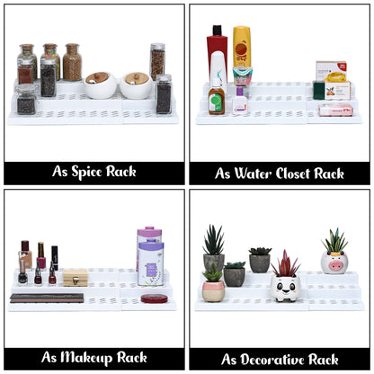 Livzing 3 Tier Expandable Spice Rack - Metal Countertop Display Shelf
