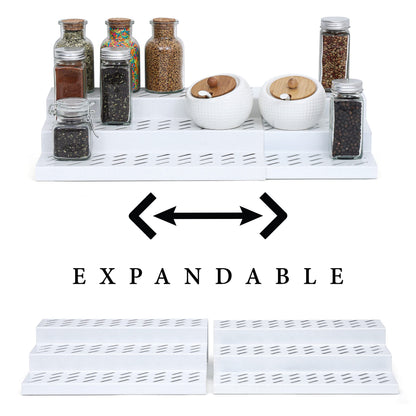 Livzing 3 Tier Expandable Spice Rack - Metal Countertop Display Shelf