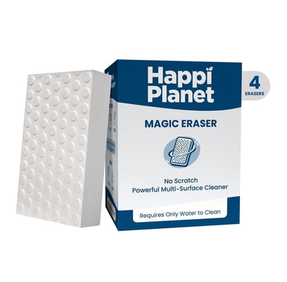 Happi Planet Magic Eraser | Pack of 4 | No Scratch Multi-Surface Cleaning Sponge |