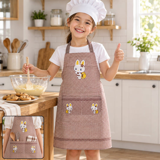 Kids Cartoon Kitchen Cooking Apron With Front Pockets (1 Pc 71 X 57 Cm)