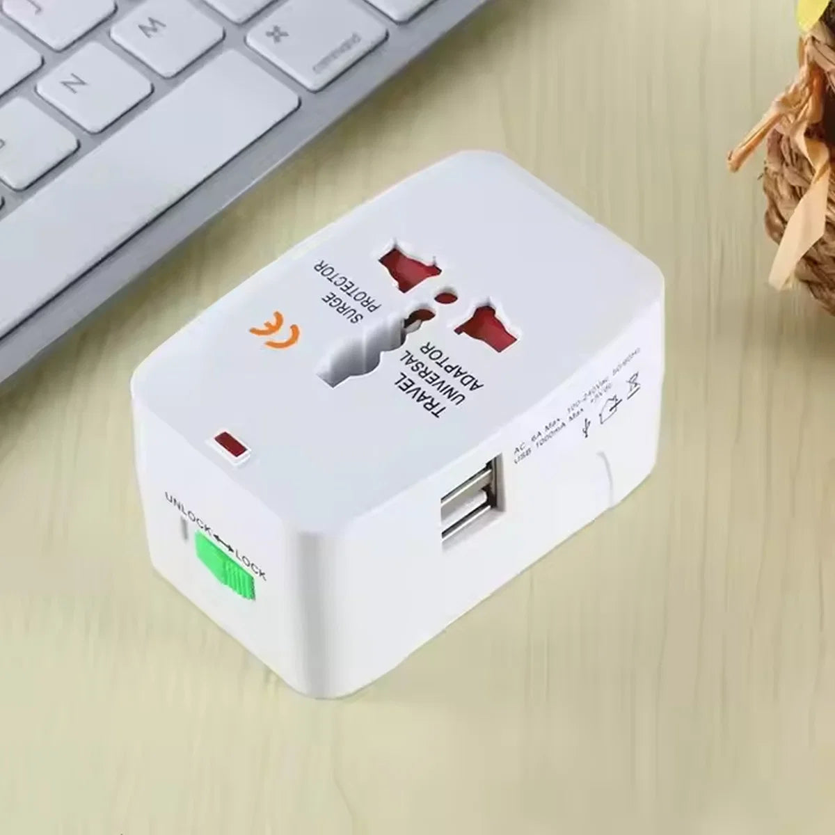 International Universal Adapter with Dual USB Ports