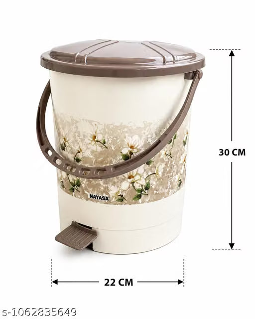 "Apex Plastic Push N Pedal Dustbin Hands-Free Compact Design"