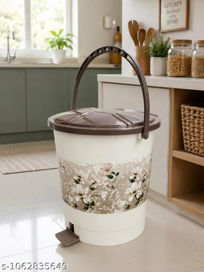 "Apex Plastic Push N Pedal Dustbin Hands-Free Compact Design"