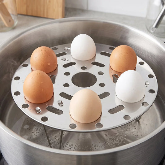 Stainless Steel Folding Trivet Round Egg Steamer Rack